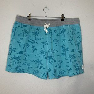 Chubbies Lounge Wear Men's Size 2XL  7" Inseam Sweat Shorts Beach Print Blue‎